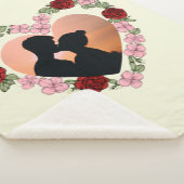 Custom Photo Sherpa Blanket - Romantic Rose Heart  シェルパブランケット (3/4)