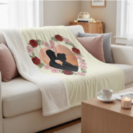 Custom Photo Sherpa Blanket - Romantic Rose Heart  シェルパブランケット