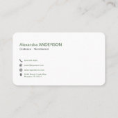 Custom Photo & Short Text - Nutritionist 名刺 (裏面)