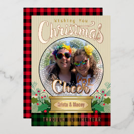 Custom Photo Snow Globe Christmas  箔シーズンカード
