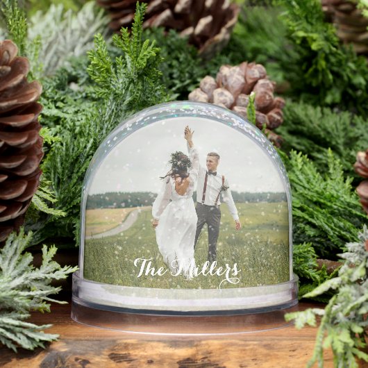 Custom Photo Snow Globe – Personalized Family Gift (冬)