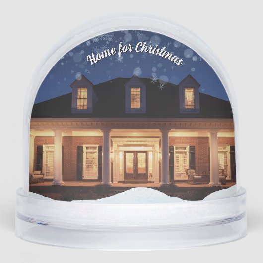 Custom Photo Snow Globe with House Keepsake Gift (正面)
