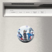 Custom Photo Snowflake Circle Travel マグネット (インサイチュ (食洗機))