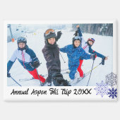 Custom Photo Snowflake Rectangle Travel マグネット (正面)