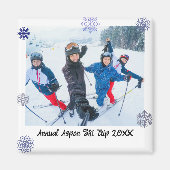 Custom Photo Snowflake Square Travel マグネット (正面)