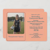 Custom Photo Soccer Testimonial Match Invitation シーズンカード (正面/裏面)