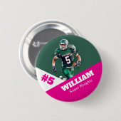 Custom photo sports button / pin football 缶バッジ (正面&裏面)