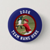 Custom Photo Sports pin / button with team name 缶バッジ (正面)
