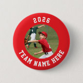Custom Photo Sports pin / button with team name 缶バッジ (正面)