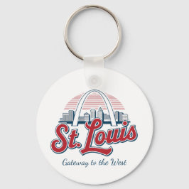Custom Photo & St. Louis Gateway Arch Slogan キーホルダー
