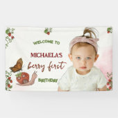 Custom Photo Strawberry 1st Birthday Welcome Sign 横断幕 (横)