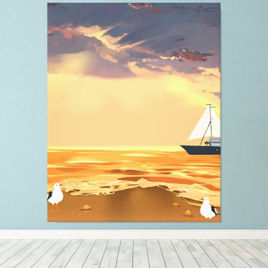 Custom Photo Stretched Canvas Print Personalized キャンバスプリント (インサイチュ (ウッドフロア))