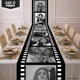 Custom Photo Tablecloth, Hollywood Film Strip ロングテーブルランナー