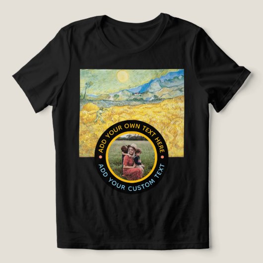 Custom Photo Text – Birthday Holiday Anniversary トライブレンドＴシャツ (デザイン正面)