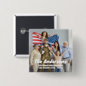 Custom Photo & Text Celebrating America 250 Years  缶バッジ (正面&裏面)