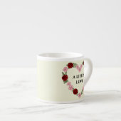 Custom Photo & Text Espresso Cup - Rose Heart エスプレッソカップ (正面右)