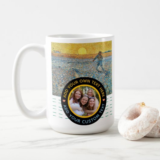 Custom Photo & Text Mug – Artistic Keepsake Memory コーヒーマグカップ (ドーナツ)