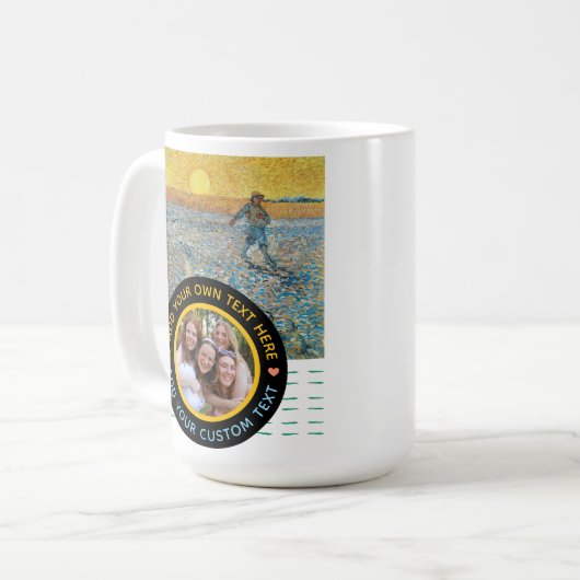 Custom Photo & Text Mug – Artistic Keepsake Memory コーヒーマグカップ (正面左)
