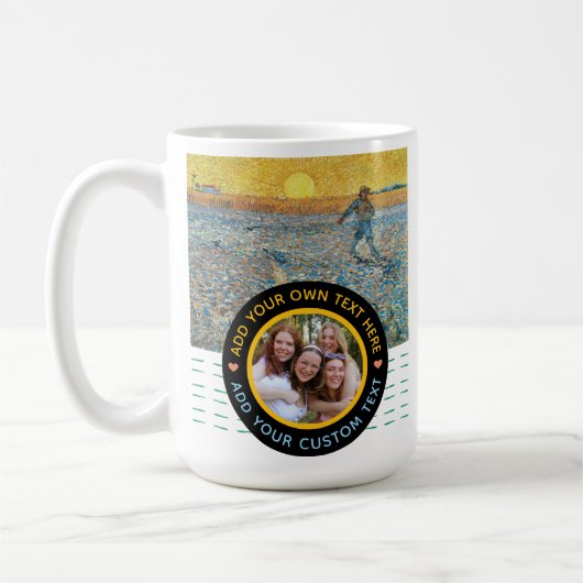 Custom Photo & Text Mug – Artistic Keepsake Memory コーヒーマグカップ (左)