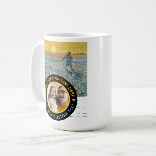 Custom Photo & Text Mug – Artistic Keepsake Memory コーヒーマグカップ (正面左)