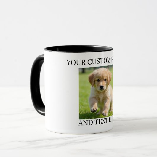 Custom Photo & Text Mug Personalized Gift Coffee  マグカップ (正面左)