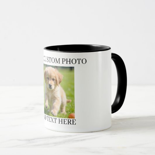 Custom Photo & Text Mug Personalized Gift Coffee マグカップ (正面右)
