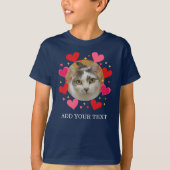 Custom Photo Text Red Hearts Personalized Kids Tシャツ (正面)