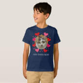 Custom Photo Text Red Hearts Personalized Kids Tシャツ (正面フル)