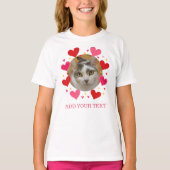 Custom Photo Text Red Hearts Personalized Kids Tシャツ (正面)