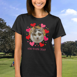 Custom Photo Text Red Love Hearts Personalized Tシャツ