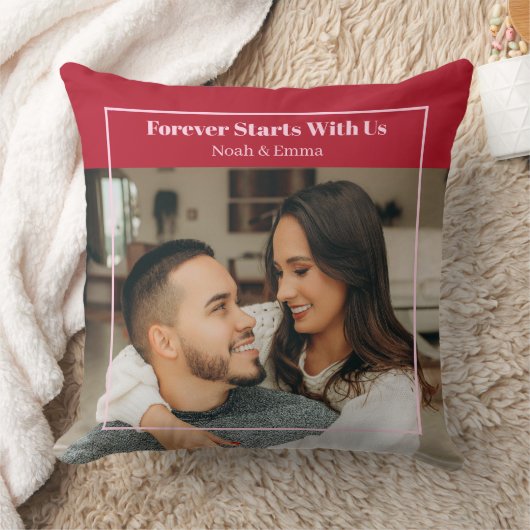 Custom Photo & Text Romantic Gift - Personalized  クッション (ブランケット)