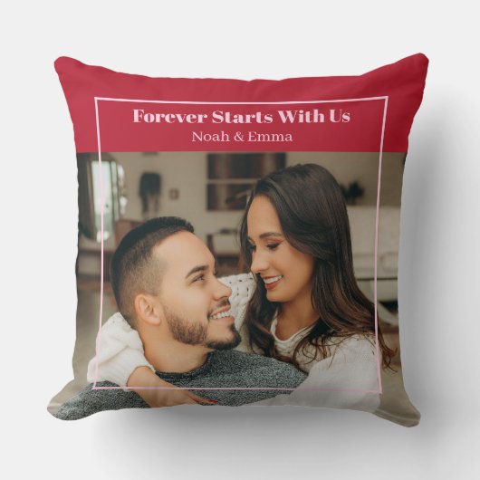 Custom Photo & Text Romantic Gift - Personalized クッション (正面)