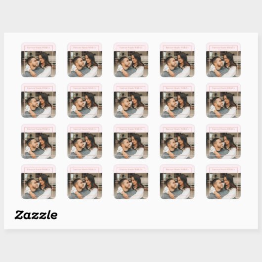 Custom Photo & Text Romantic Gift - Personalized  スクエアシール (シート)