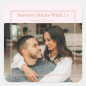 Custom Photo & Text Romantic Gift - Personalized  スクエアシール (正面)