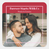 Custom Photo & Text Romantic Gift - Personalized  スクエアシール (正面)