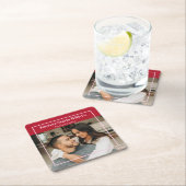 Custom Photo & Text Romantic Gift - Personalized  スクエアペーパーコースター (インサイチュ)