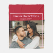 Custom Photo & Text Romantic Gift - Personalized  フリースブランケット (正面)