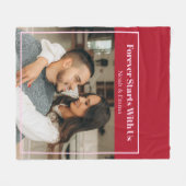 Custom Photo & Text Romantic Gift - Personalized  フリースブランケット (正面(横))