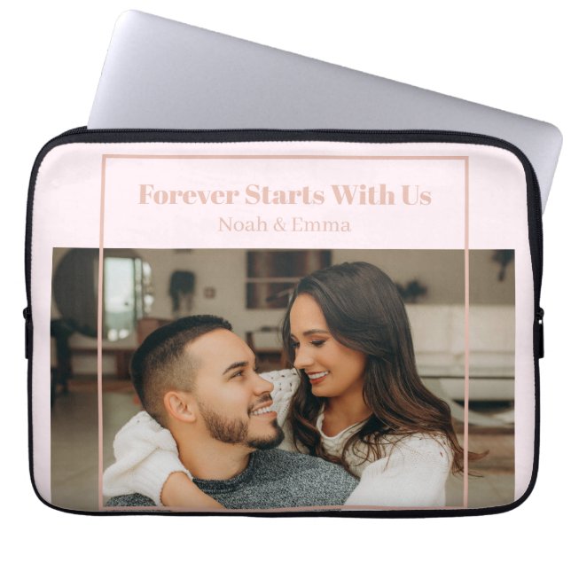 Custom Photo & Text Romantic Gift - Personalized  ラップトップスリーブ (正面)