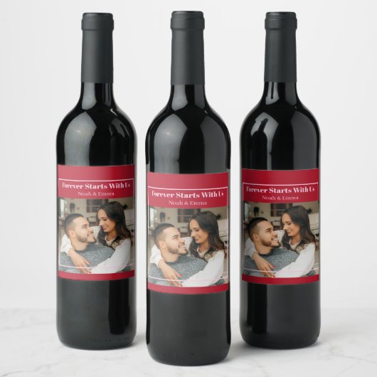 Custom Photo & Text Romantic Gift - Personalized  ワインラベル (ボトル)