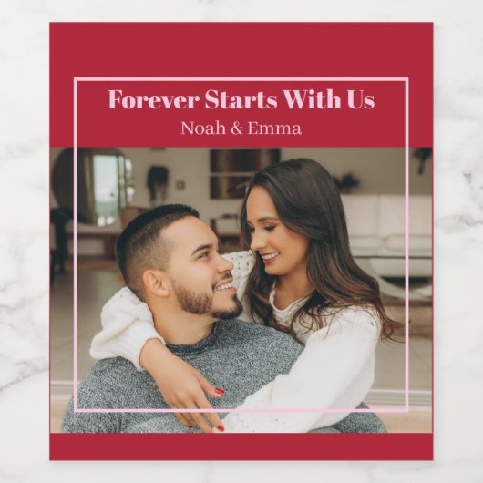 Custom Photo & Text Romantic Gift - Personalized  ワインラベル (シングルラベル)