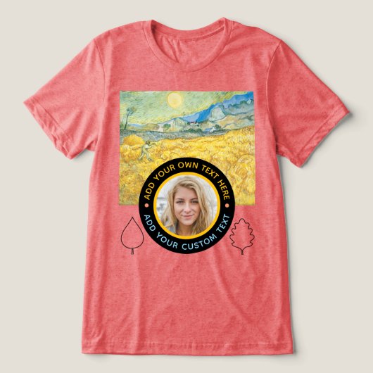 Custom Photo-Text – Van Gogh Art Birthday Holiday トライブレンドＴシャツ (デザイン正面)