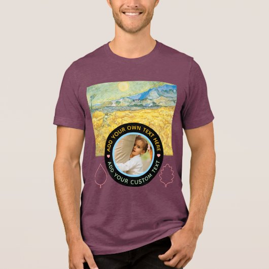 Custom Photo-Text – Van Gogh Art Birthday Holiday トライブレンドＴシャツ (正面)