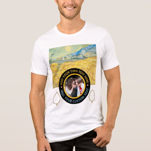 Custom Photo-Text – Van Gogh Art Birthday Holiday トライブレンドＴシャツ (正面)