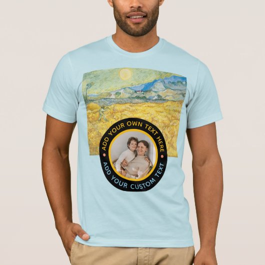 Custom Photo-Text – Van Gogh Art Birthday Holiday Tシャツ (正面)