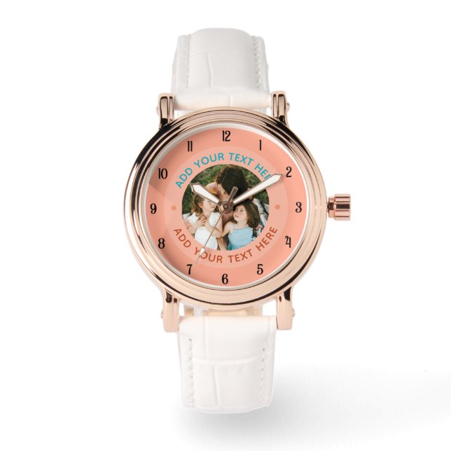 ⌚ Custom Photo & Text Watch for Her | Personalized 腕時計 (正面)