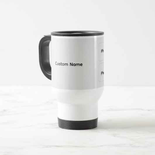 Custom Photo Thermal Mug – Personalized Name Gift トラベルマグ (正面左)