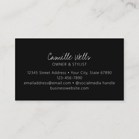 Custom Photo Trendy Script Editorial Stylist 名刺 (裏面)