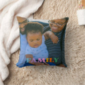 custom photo typography modern pretty Throw Pillow クッション (ブランケット)