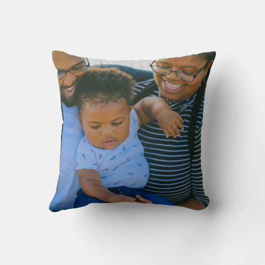 custom photo typography modern pretty Throw Pillow クッション (裏面)